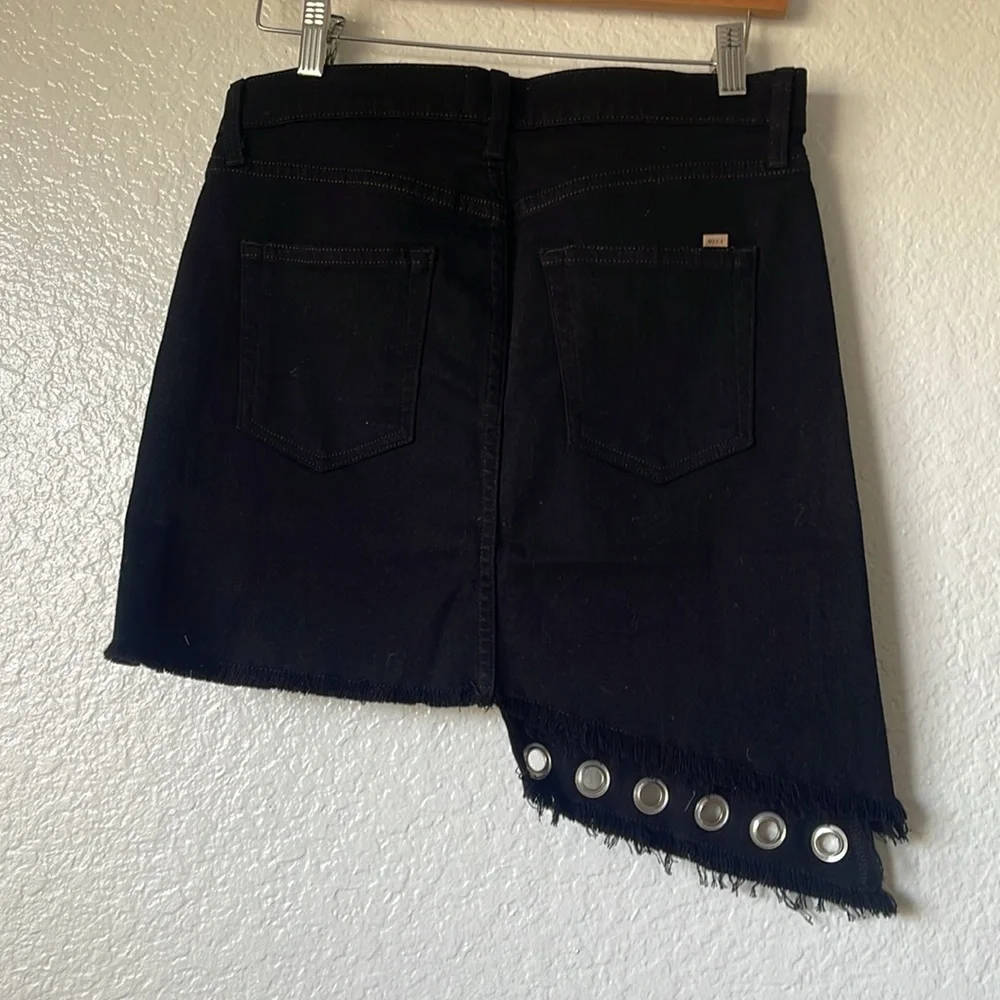 NWT MISA Los Angeles Super Star Asymmetrical Mini Skirt black wash